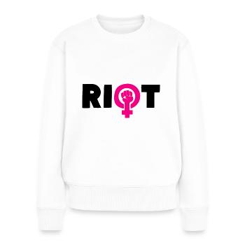 Riot Girl Power - Women's Premium Organic Jumper - white - Front - Julia (174cm)