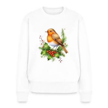 Robin with stinging plane - Women's Premium Organic Jumper - white - Front - Julia (174cm)