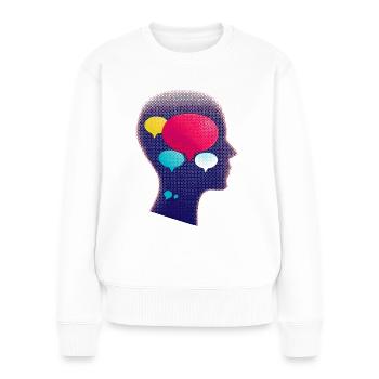 Abstrakte Illustration von Kommunikation - Frauen Premium Bio Pullover - Weiß - Vorne - Julia (174cm)