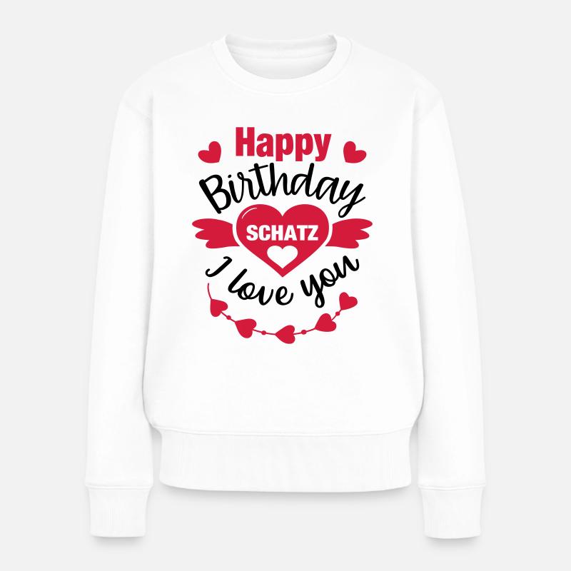 Freund Freundin Geburtstag Geschenk Glückwunsch - Frauen Premium Bio Pullover - Weiß