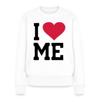 I Love Me - Women's Premium Organic Jumper - white - Front - Julia (174cm)