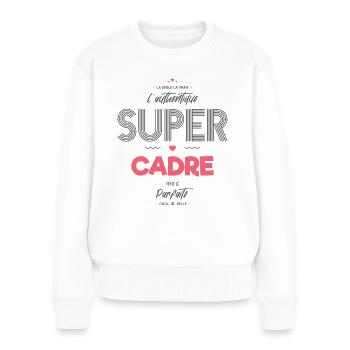 L authentique super cadre - Pull Premium bio Femme - blanc - Devant - Julia (174cm)