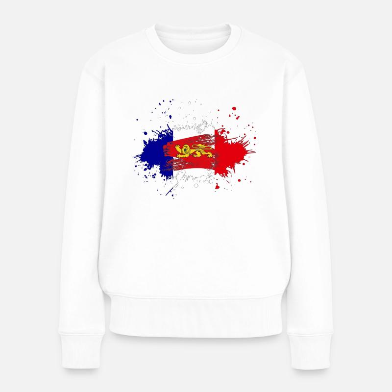 Splash Tricolore Aquitaine - Frauen Premium Bio Pullover - Weiß