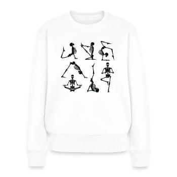 Squelette de yoga amusant pour un fan de yoga - Pull Premium bio Femme - blanc - Devant - Julia (174cm)