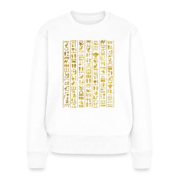 Egyptian Hieroglyphics For Archeologist - Women's Premium Organic Jumper - white - Front - Julia (174cm)