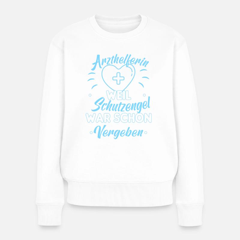 Arzthelferin MFA Krankenschwester Pflegekraft crna - Frauen Premium Bio Pullover - Weiß