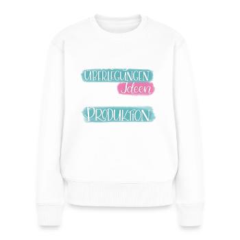 Kluge Überlegungen - Frauen Premium Bio Pullover - Weiß - Vorne - Julia (174cm)