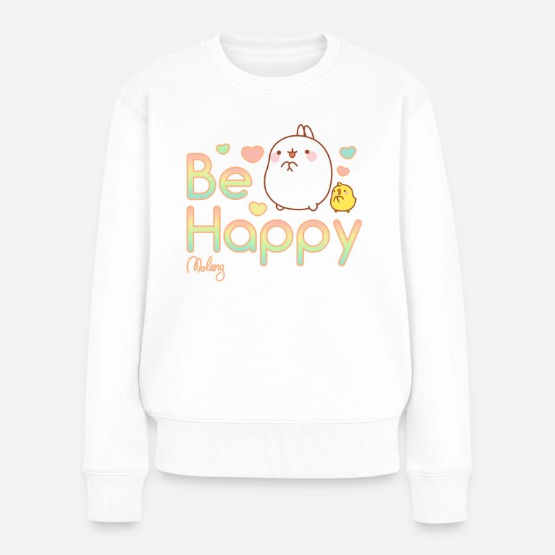 Molang Piu Piu Be Happy - Frauen Premium Bio Pullover - Weiß