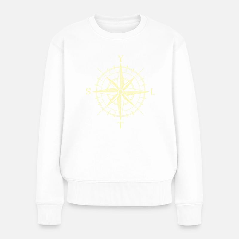 SYLT Kompass creme - Frauen Premium Bio Pullover - Weiß