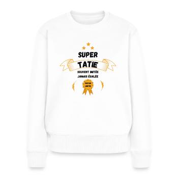 Super tatie, imitée jamais égalée / famille - Pull Premium bio Femme - blanc - Devant - Julia (174cm)