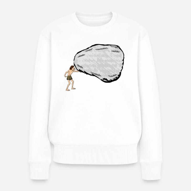 Steinzeit - Frauen Premium Bio Pullover - Weiß