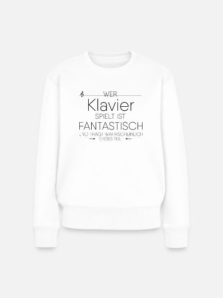 Klavier - Frauen Premium Bio Pullover - Weiß