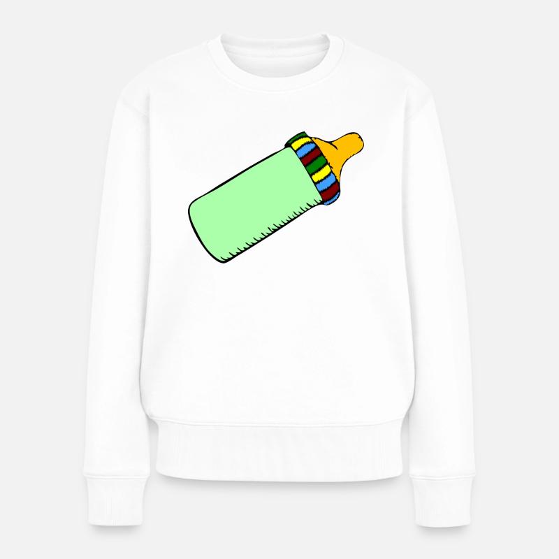Flasche - Frauen Premium Bio Pullover - Weiß