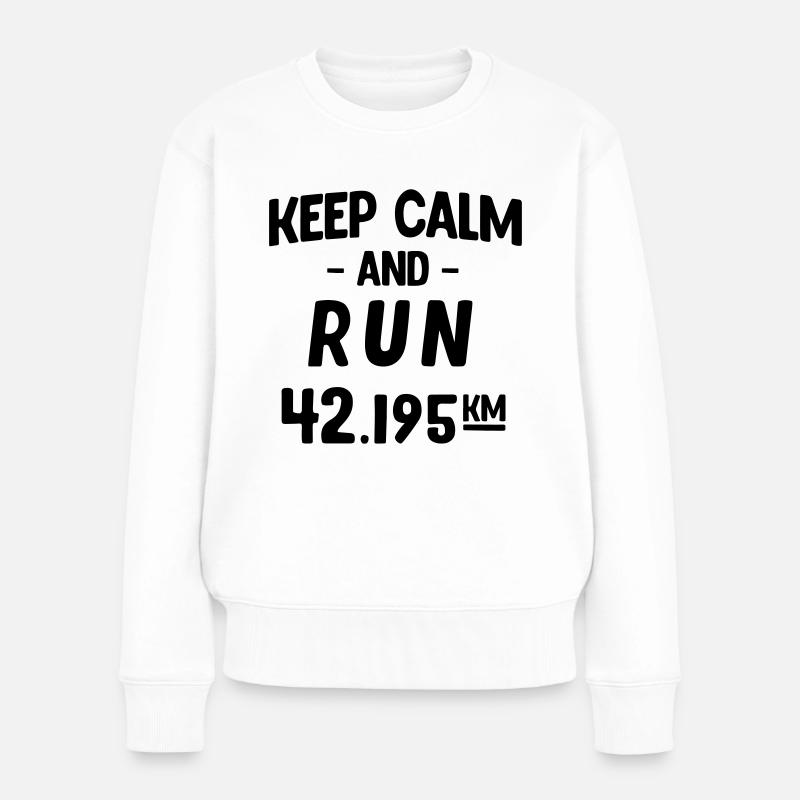 keep calm and run 42.195km - Pull Premium bio Femme - blanc