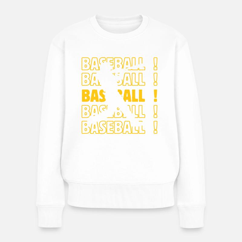 Baseball Baseball Baseball - Frauen Premium Bio Pullover - Weiß