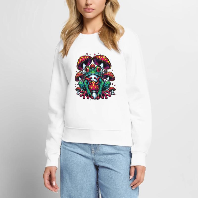 Frog with toadstool Women's Premium Organic Jumper