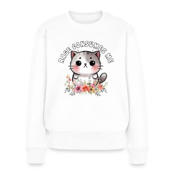 Katze Rage Cosumes Me Lustiges Katzen Meme Frauen - Frauen Premium Bio Pullover - Weiß - Vorne - Julia (174cm)