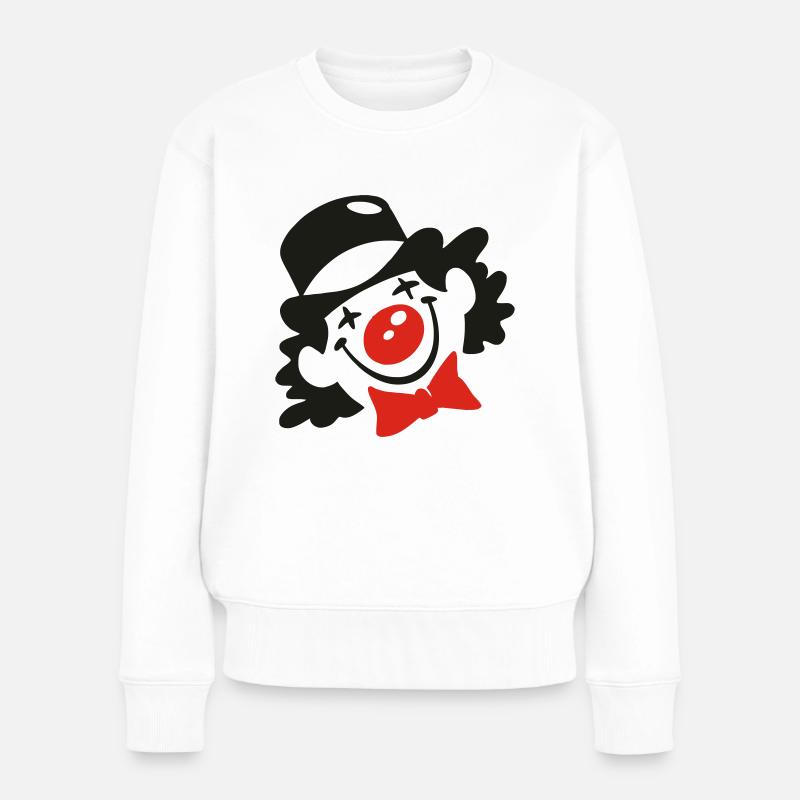 clown - Frauen Premium Bio Pullover - Weiß