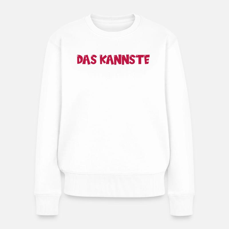 Lustiger Spruch in Comic style - Frauen Premium Bio Pullover - Weiß