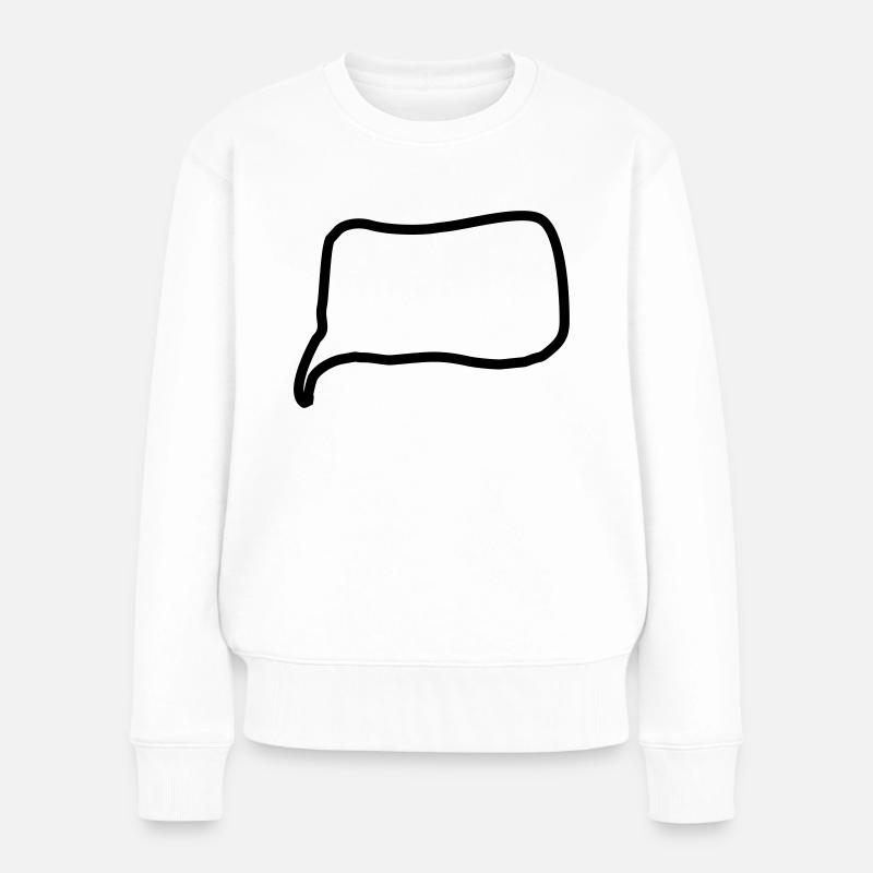 Sprechblase Linie - Frauen Premium Bio Pullover - Weiß