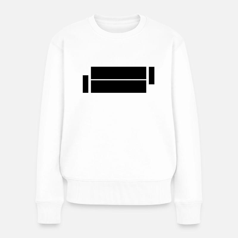 Balken - Frauen Premium Bio Pullover - Weiß