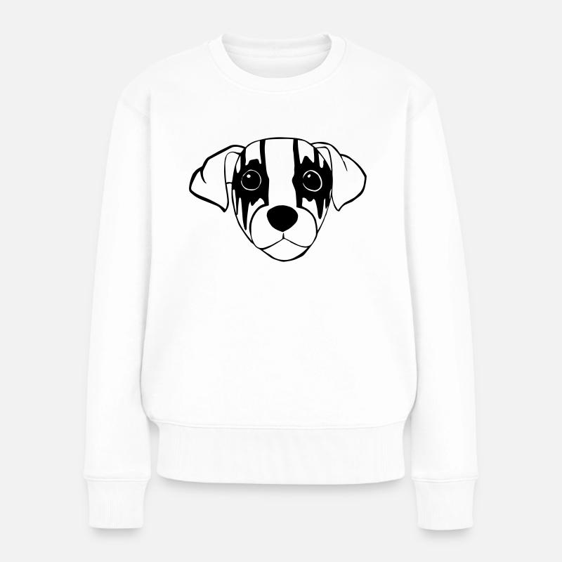 Black Metal Hund - Frauen Premium Bio Pullover - Weiß