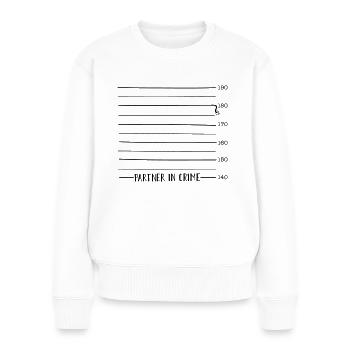 LUNTE | Partner in Crime | Partnerlook - Frauen Premium Bio Pullover - Weiß - Vorne - Julia (174cm)