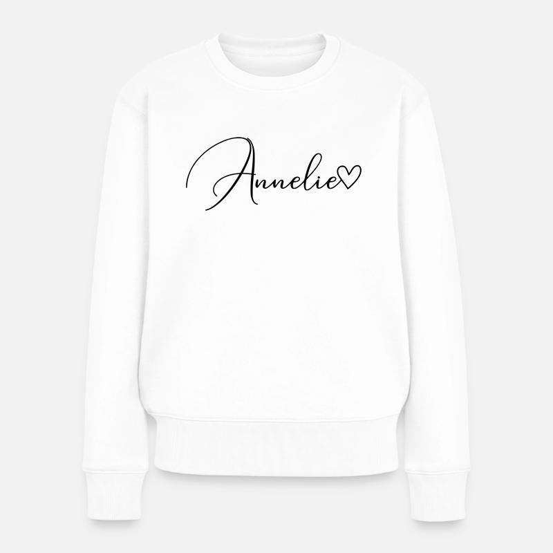 Annelie Name Vorname Mädchen - Frauen Premium Bio Pullover - Weiß