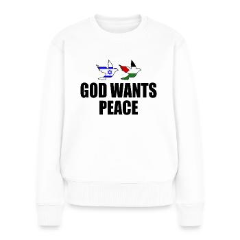 God wants peace for israel free palestine - Women's Premium Organic Jumper - white - Front - Julia (174cm)