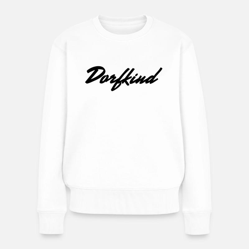 DORFKIND - Frauen Premium Bio Pullover - Weiß