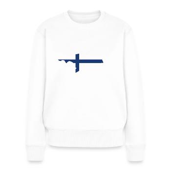 Finnland Elch - Frauen Premium Bio Pullover - Weiß - Vorne - Julia (174cm)