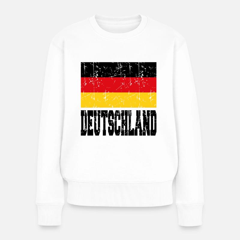 Deutschland - Frauen Premium Bio Pullover - Weiß