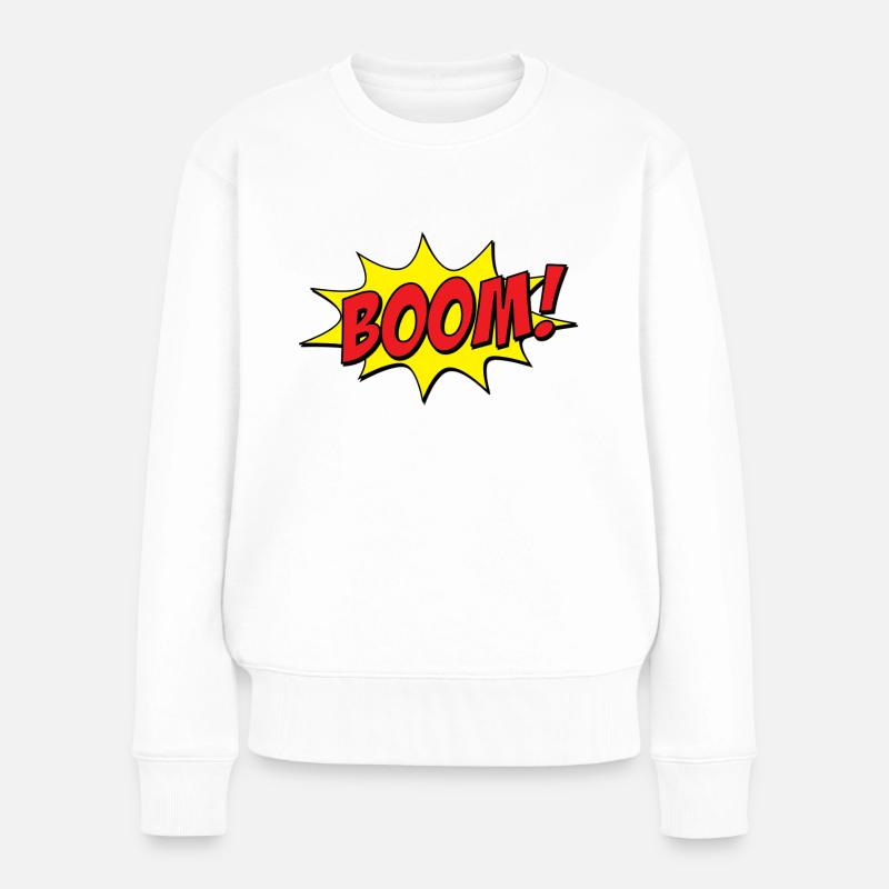 Boom - Frauen Premium Bio Pullover - Weiß