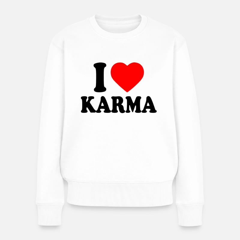 I love karma - Pull Premium bio Femme - blanc