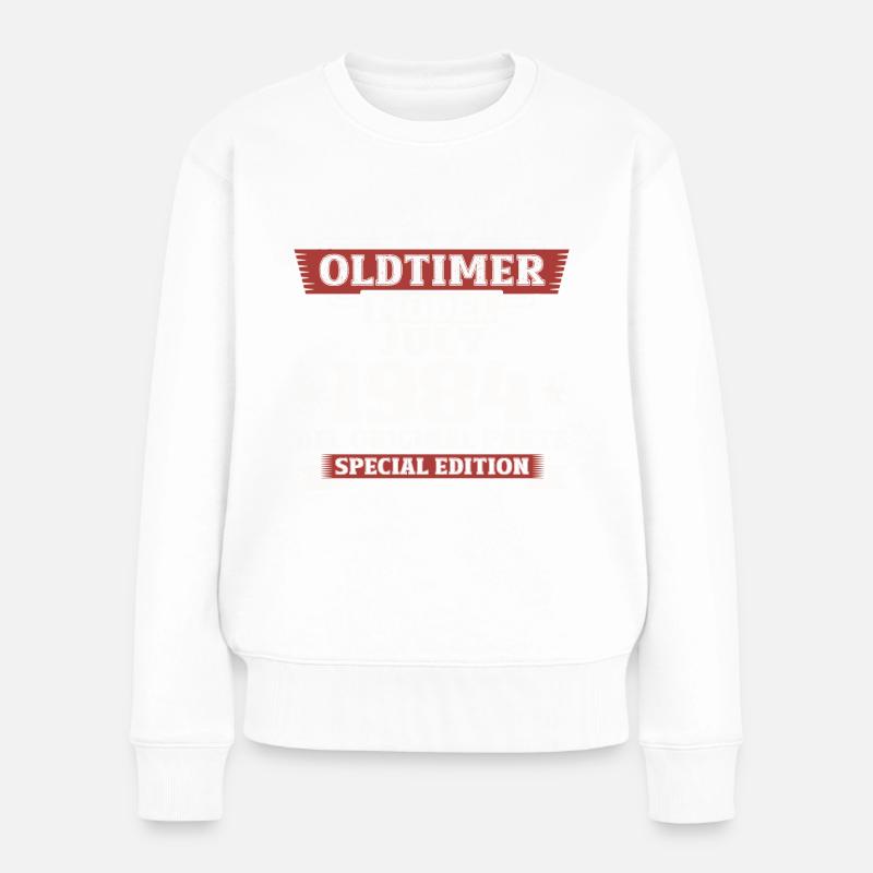 40. Geburtstag Oldtimer Juli 1984 Jahrgang 1984 - Frauen Premium Bio Pullover - Weiß