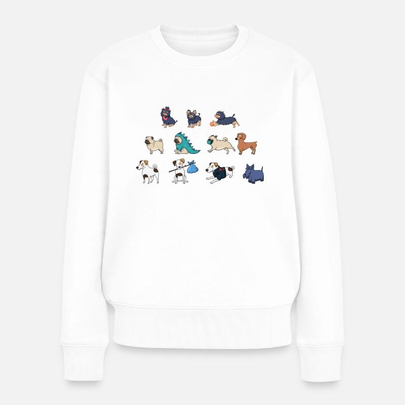 Süße Hunde - Frauen Premium Bio Pullover - Weiß