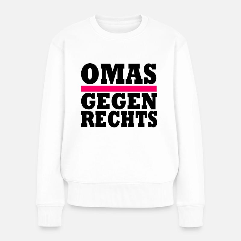 Omas Gegen Rechts - Frauen Premium Bio Pullover - Weiß