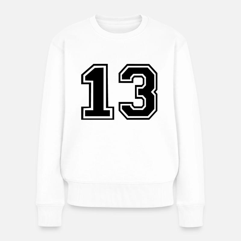 13 - Frauen Premium Bio Pullover - Weiß