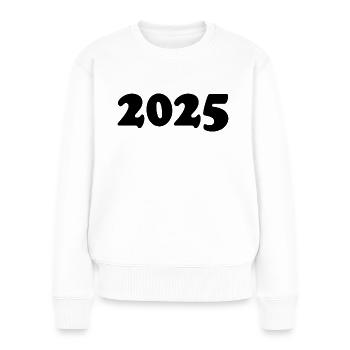 2025 - Frauen Premium Bio Pullover - Weiß - Vorne - Julia (174cm)