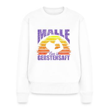 Malle Mallorca Viva la Gerstensaft Party Outfit - Frauen Premium Bio Pullover - Weiß - Vorne - Julia (174cm)