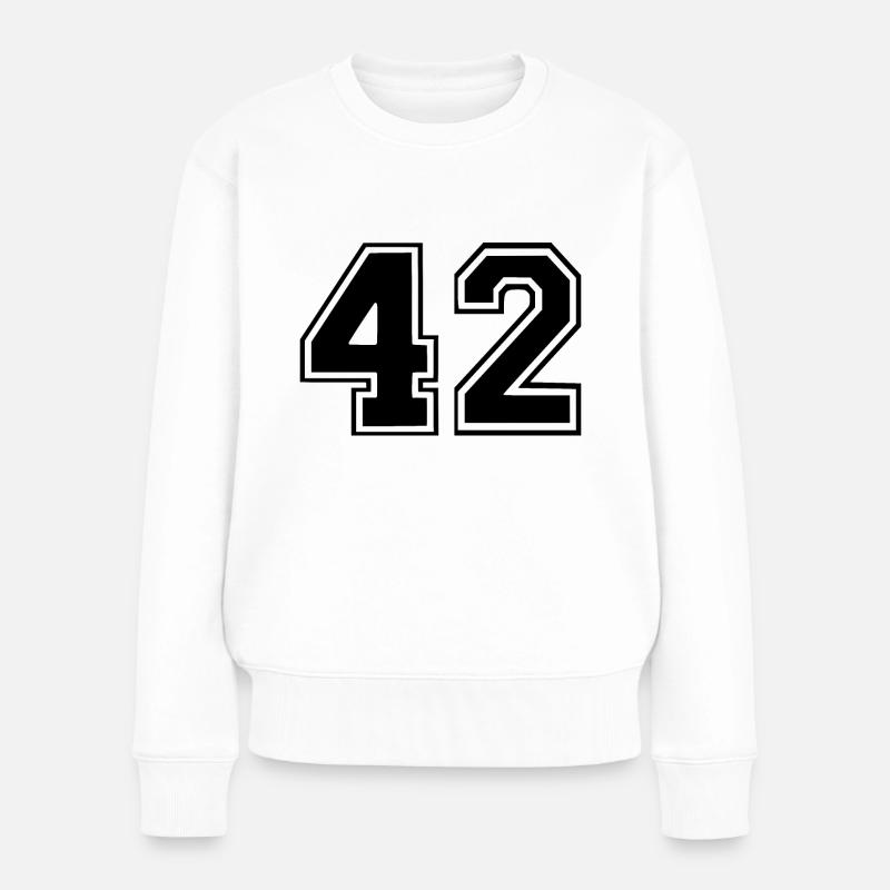 42 - Frauen Premium Bio Pullover - Weiß