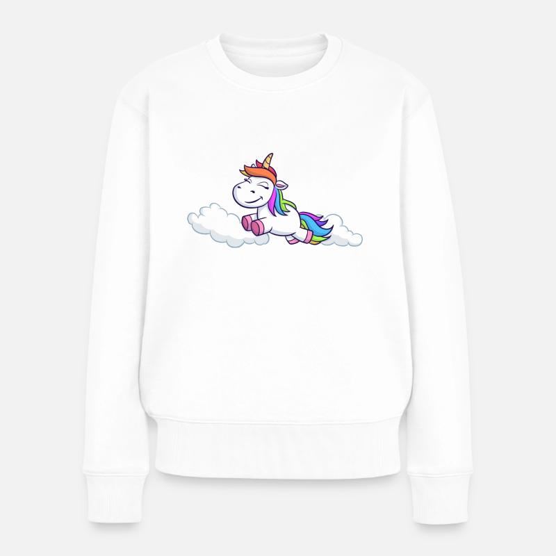 Unicorn - Frauen Premium Bio Pullover - Weiß