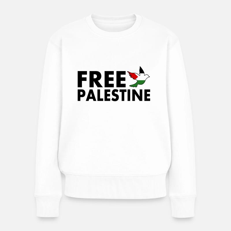 Free palestine - Frauen Premium Bio Pullover - Weiß