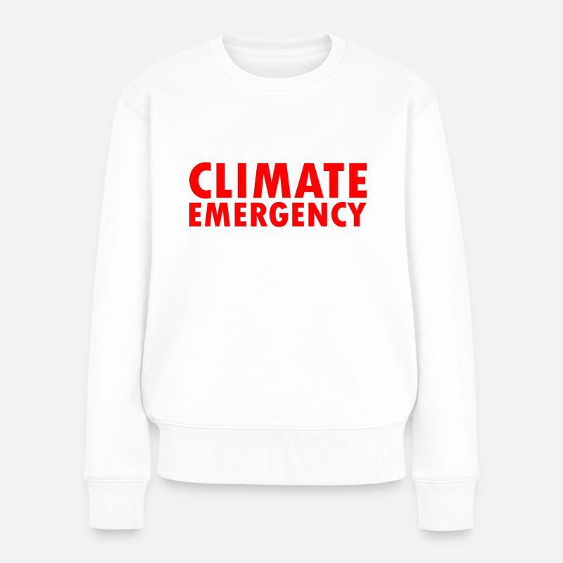 Climate emergency - Frauen Premium Bio Pullover - Weiß
