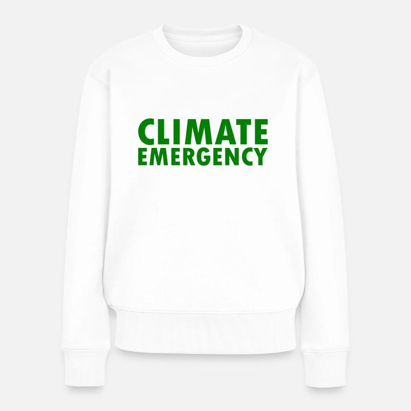 Climate emergency - Frauen Premium Bio Pullover - Weiß