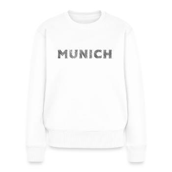 Munich Bavière German City Hatching lettrage - Pull Premium bio Femme - blanc - Devant - Julia (174cm)