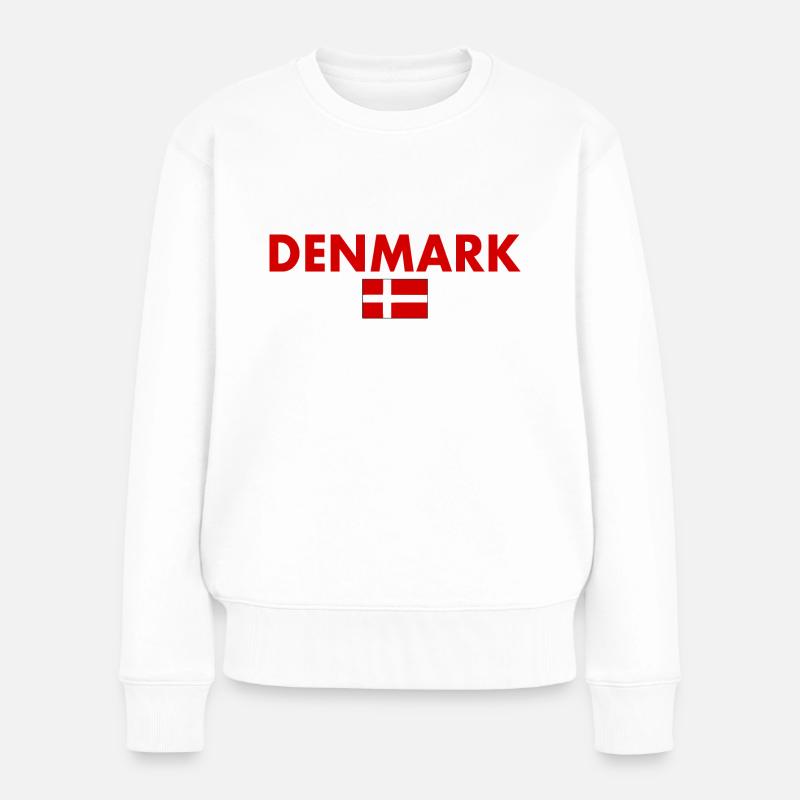 Dänemark - Frauen Premium Bio Pullover - Weiß