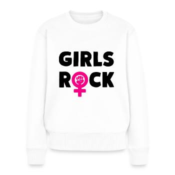 Girls Rock Girl Power - Pull Premium bio Femme - blanc - Devant - Julia (174cm)