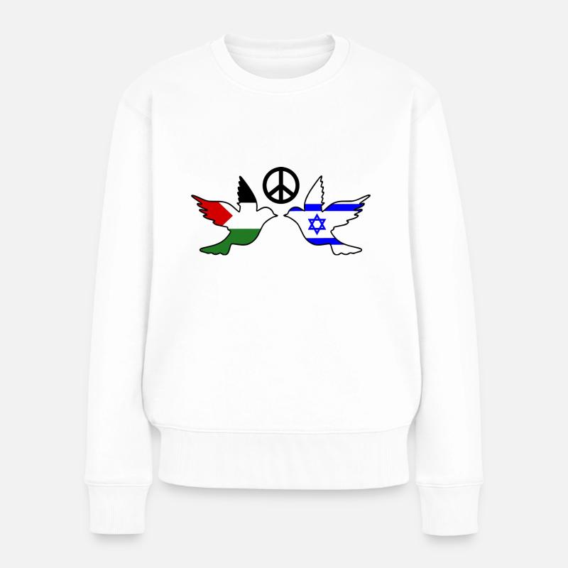 Peace for israel free palestine - Frauen Premium Bio Pullover - Weiß