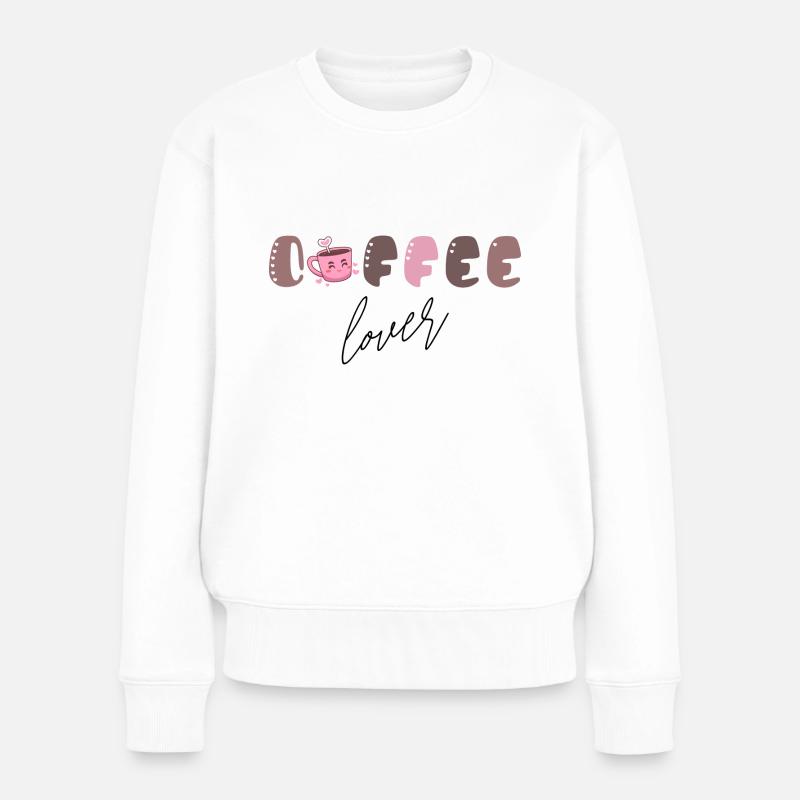 Coffee lover, Kaffeeliebe - Frauen Premium Bio Pullover - Weiß